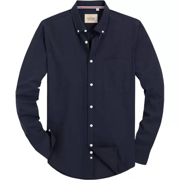 Alimens &amp; Gentle Mens Solid Oxford Shirt Long Sleeve Button Down Shirts with Pocket