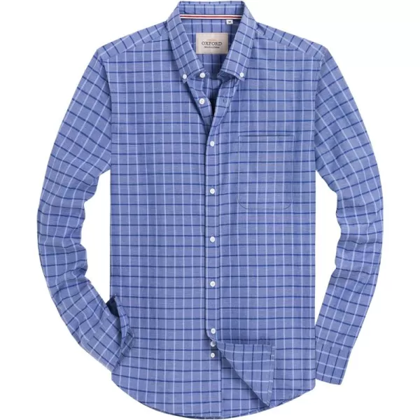 Alimens &amp; Gentle Mens Solid Oxford Shirt Long Sleeve Button Down Shirts with Pocket