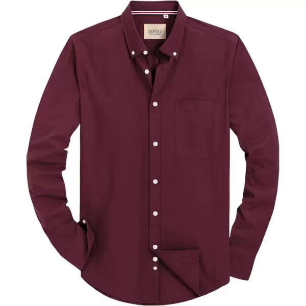Alimens &amp; Gentle Mens Solid Oxford Shirt Long Sleeve Button Down Shirts with Pocket