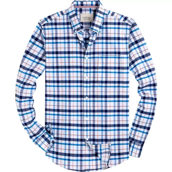 Alimens &amp; Gentle Mens Solid Oxford Shirt Long Sleeve Button Down Shirts with Pocket