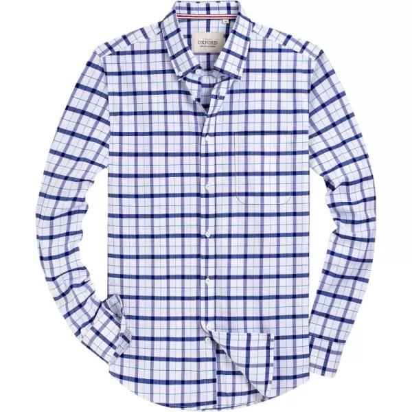 Alimens &amp; Gentle Mens Solid Oxford Shirt Long Sleeve Button Down Shirts with Pocket