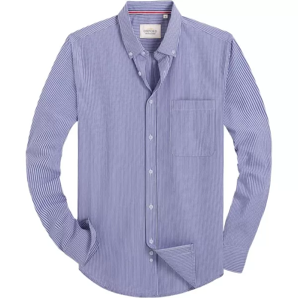 Alimens &amp; Gentle Mens Solid Oxford Shirt Long Sleeve Button Down Shirts with Pocket