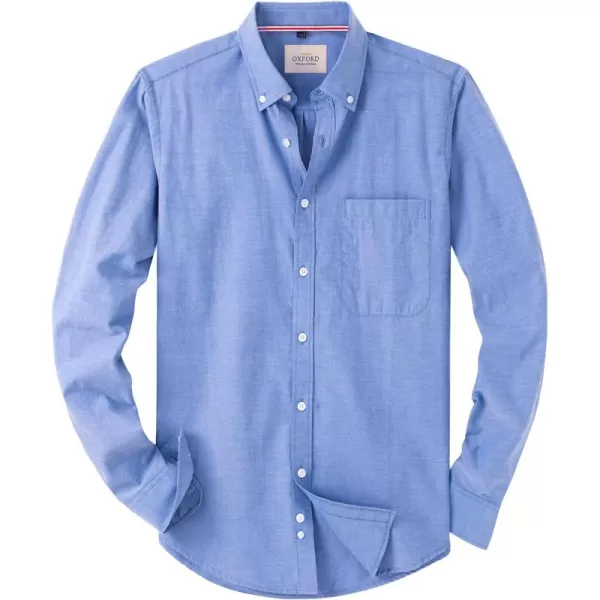 Alimens &amp; Gentle Mens Solid Oxford Shirt Long Sleeve Button Down Shirts with Pocket
