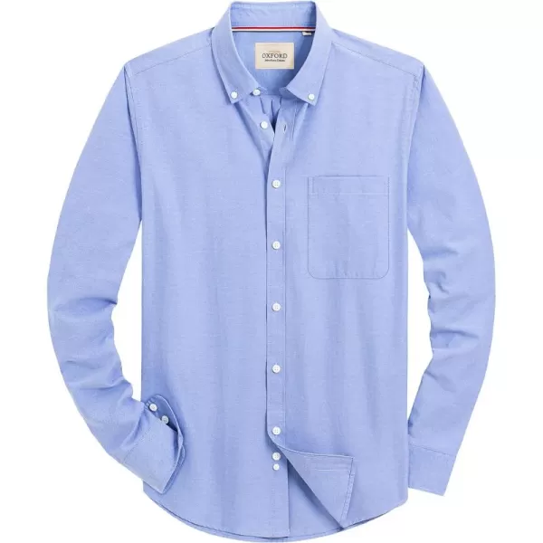 Alimens &amp; Gentle Mens Solid Oxford Shirt Long Sleeve Button Down Shirts with Pocket