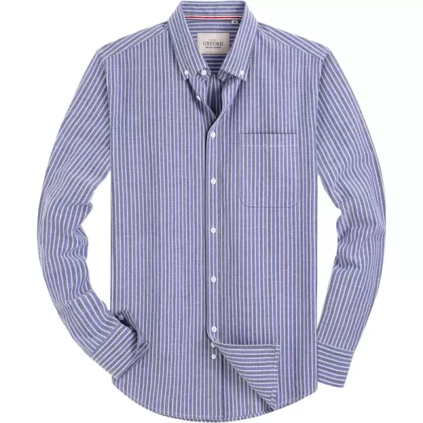 Alimens &amp; Gentle Mens Solid Oxford Shirt Long Sleeve Button Down Shirts with Pocket