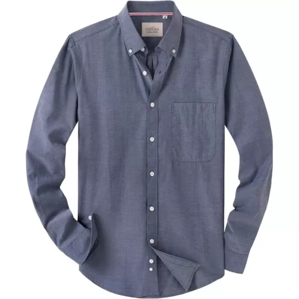Alimens &amp; Gentle Mens Solid Oxford Shirt Long Sleeve Button Down Shirts with Pocket