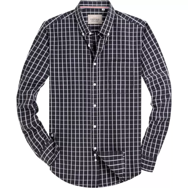 Alimens &amp; Gentle Mens Solid Oxford Shirt Long Sleeve Button Down Shirts with Pocket