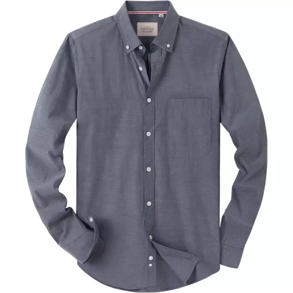 Alimens &amp; Gentle Mens Solid Oxford Shirt Long Sleeve Button Down Shirts with Pocket