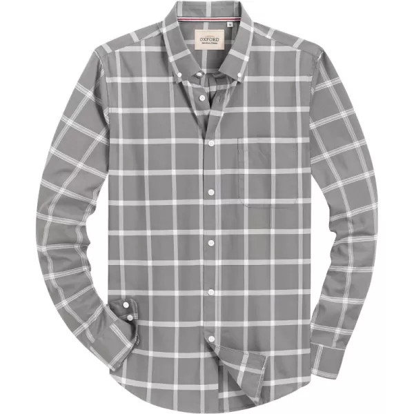 Alimens &amp; Gentle Mens Solid Oxford Shirt Long Sleeve Button Down Shirts with Pocket