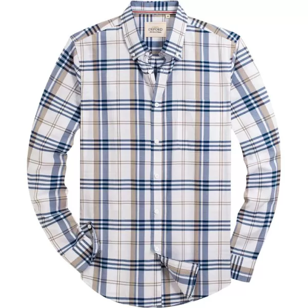 Alimens &amp; Gentle Mens Solid Oxford Shirt Long Sleeve Button Down Shirts with Pocket
