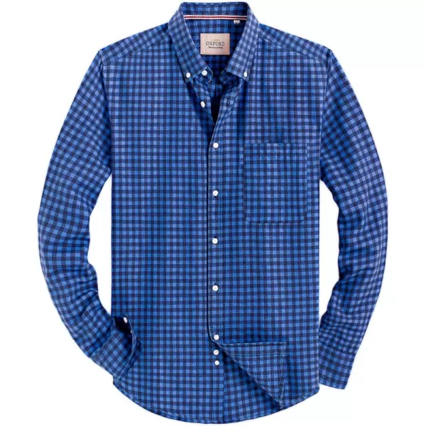 Alimens &amp; Gentle Mens Solid Oxford Shirt Long Sleeve Button Down Shirts with Pocket