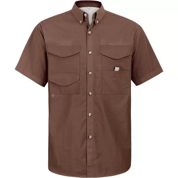 Alimens &amp; Gentle Short Sleeve Fishing Shirt Wicking Fabric Sun Protection Casual Button Down Shirts