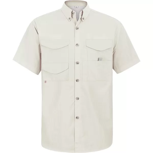 Alimens &amp; Gentle Short Sleeve Fishing Shirt Wicking Fabric Sun Protection Casual Button Down Shirts