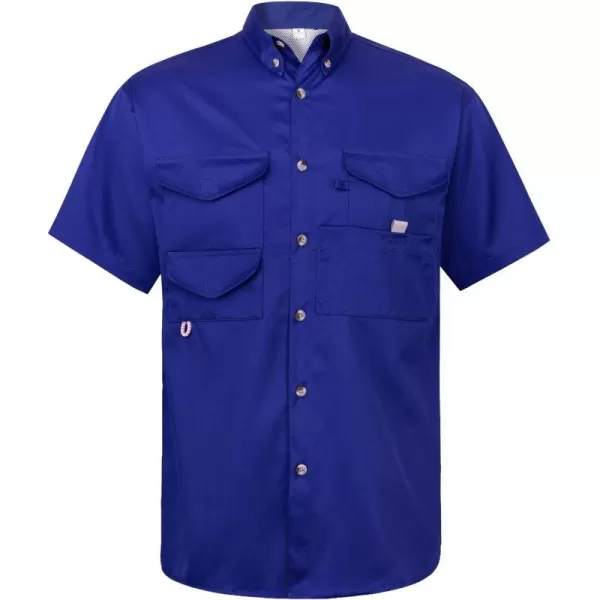Alimens &amp; Gentle Short Sleeve Fishing Shirt Wicking Fabric Sun Protection Casual Button Down Shirts
