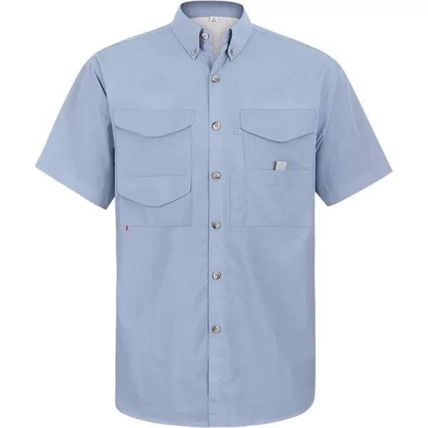 Alimens &amp; Gentle Short Sleeve Fishing Shirt Wicking Fabric Sun Protection Casual Button Down Shirts