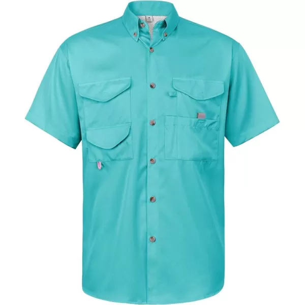 Alimens &amp; Gentle Short Sleeve Fishing Shirt Wicking Fabric Sun Protection Casual Button Down Shirts