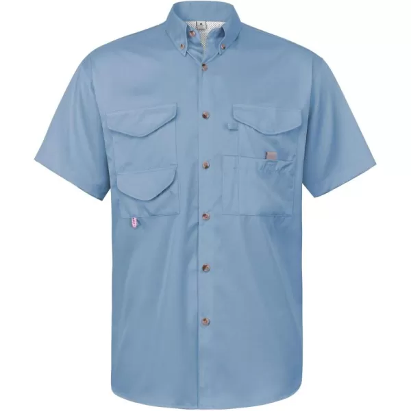 Alimens &amp; Gentle Short Sleeve Fishing Shirt Wicking Fabric Sun Protection Casual Button Down Shirts