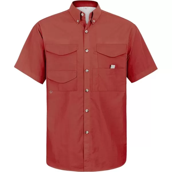 Alimens &amp; Gentle Short Sleeve Fishing Shirt Wicking Fabric Sun Protection Casual Button Down Shirts