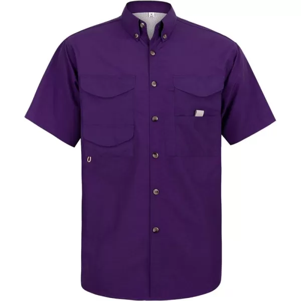 Alimens &amp; Gentle Short Sleeve Fishing Shirt Wicking Fabric Sun Protection Casual Button Down Shirts