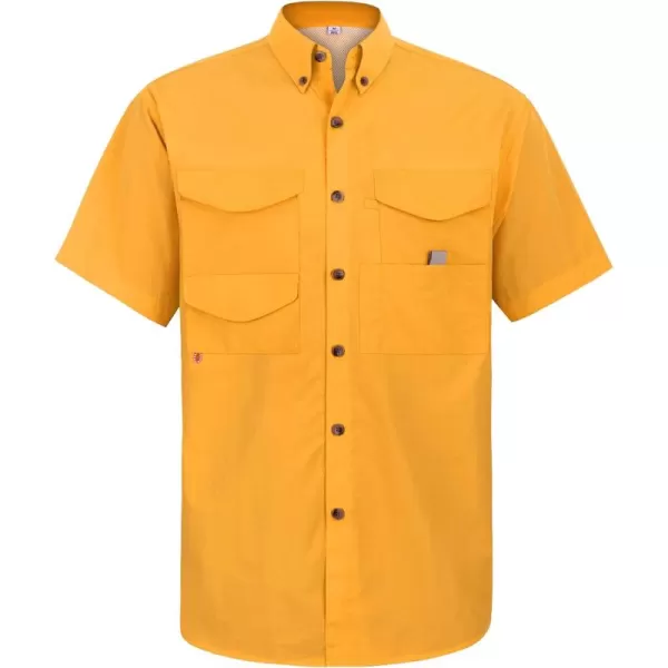 Alimens &amp; Gentle Short Sleeve Fishing Shirt Wicking Fabric Sun Protection Casual Button Down Shirts