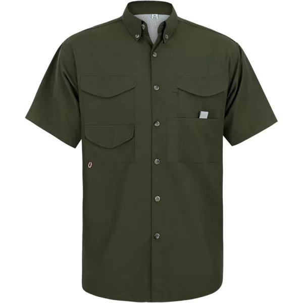 Alimens &amp; Gentle Short Sleeve Fishing Shirt Wicking Fabric Sun Protection Casual Button Down Shirts