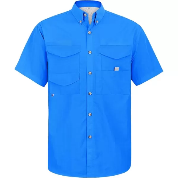 Alimens &amp; Gentle Short Sleeve Fishing Shirt Wicking Fabric Sun Protection Casual Button Down Shirts