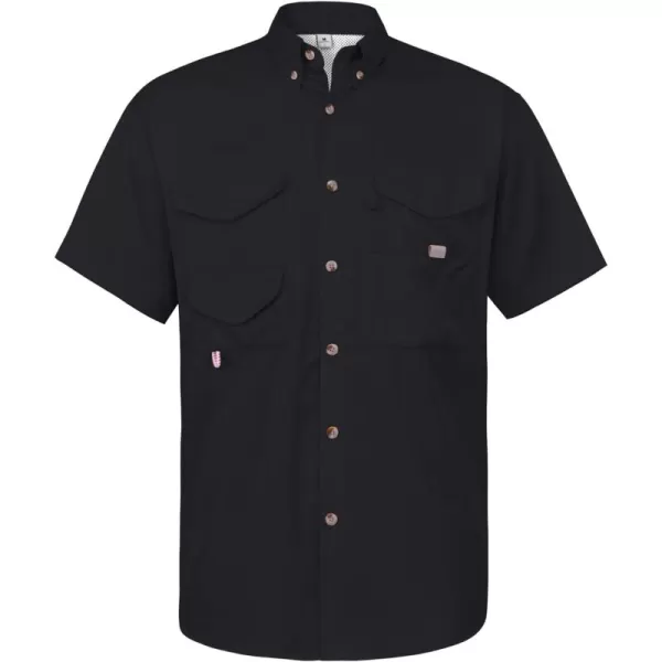Alimens &amp; Gentle Short Sleeve Fishing Shirt Wicking Fabric Sun Protection Casual Button Down Shirts