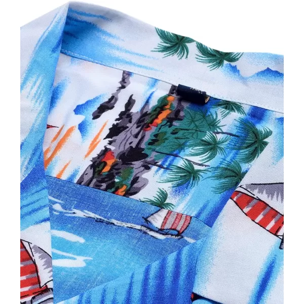 Alimens &amp; Gentle Cotton Regular Fit Short Sleeve Casual Hawaiian Shirt for Men