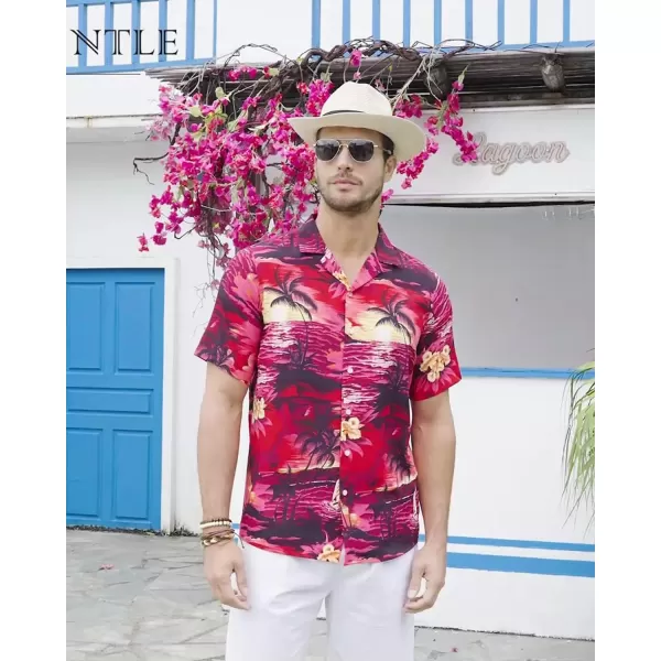 Alimens &amp; Gentle Cotton Regular Fit Short Sleeve Casual Hawaiian Shirt for Men