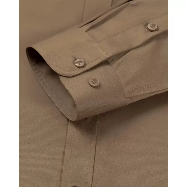 Alimens &amp; Gentle Men's Banded Collar Dress Shirts Wrinkle Free Long Sleeve Mandarin Collar Button Down Shirt