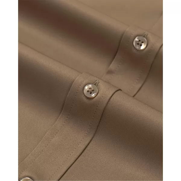 Alimens &amp; Gentle Men's Banded Collar Dress Shirts Wrinkle Free Long Sleeve Mandarin Collar Button Down Shirt