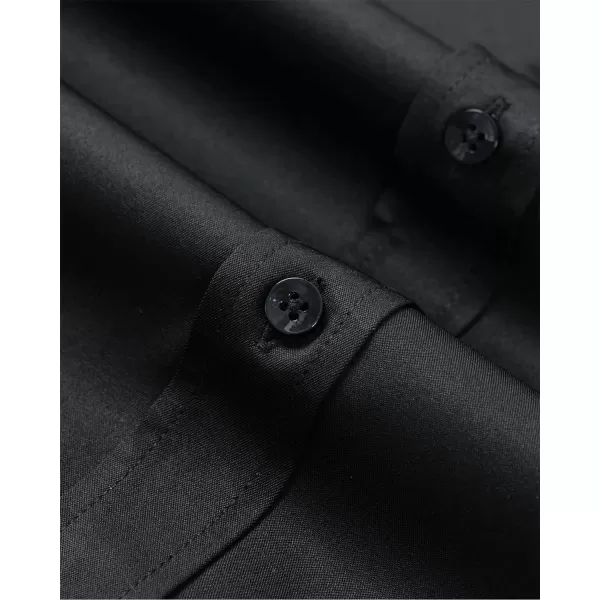 Alimens &amp; Gentle Men's Banded Collar Dress Shirts Wrinkle Free Long Sleeve Mandarin Collar Button Down Shirt
