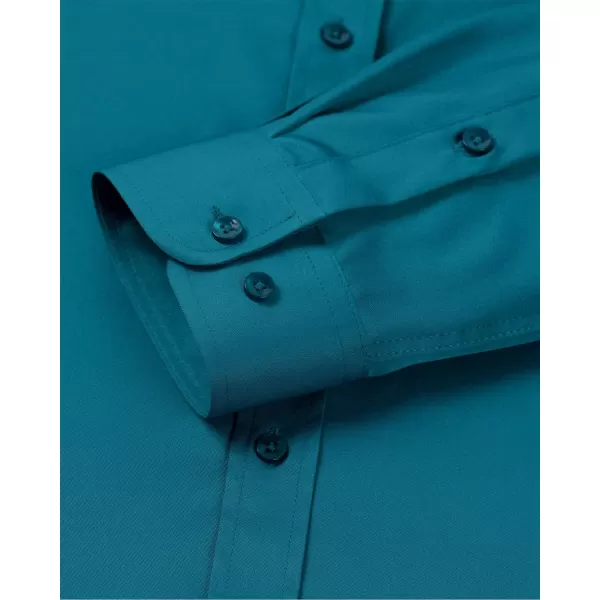 Alimens &amp; Gentle Men's Banded Collar Dress Shirts Wrinkle Free Long Sleeve Mandarin Collar Button Down Shirt