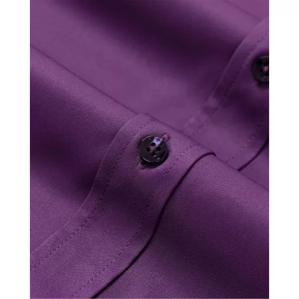 Alimens &amp; Gentle Men's Banded Collar Dress Shirts Wrinkle Free Long Sleeve Mandarin Collar Button Down Shirt