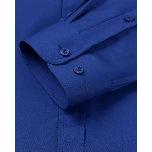 Alimens &amp; Gentle Men's Banded Collar Dress Shirts Wrinkle Free Long Sleeve Mandarin Collar Button Down Shirt