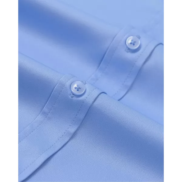 Alimens &amp; Gentle Men's Banded Collar Dress Shirts Wrinkle Free Long Sleeve Mandarin Collar Button Down Shirt