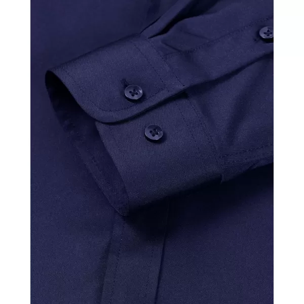 Alimens &amp; Gentle Men's Banded Collar Dress Shirts Wrinkle Free Long Sleeve Mandarin Collar Button Down Shirt