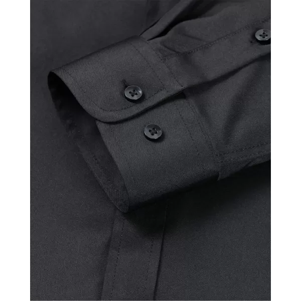 Alimens &amp; Gentle Men's Banded Collar Dress Shirts Wrinkle Free Long Sleeve Mandarin Collar Button Down Shirt