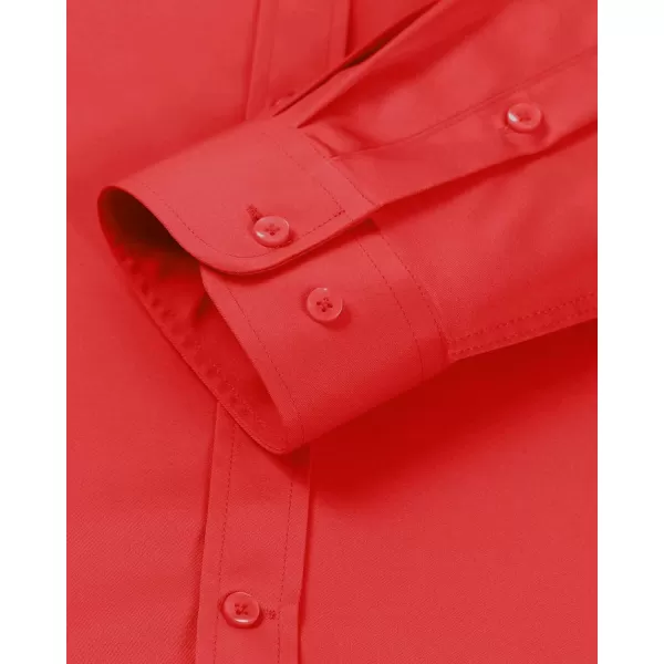 Alimens &amp; Gentle Men's Banded Collar Dress Shirts Wrinkle Free Long Sleeve Mandarin Collar Button Down Shirt