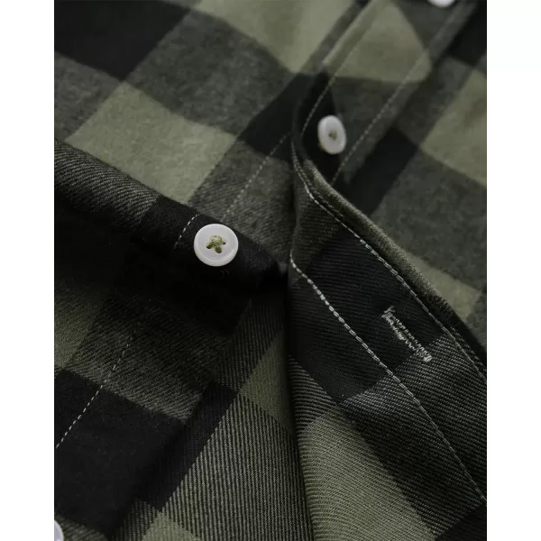 Alimens &amp; Gentle Men's Button Down Regular Fit Long Sleeve Plaid Flannel Casual Shirts