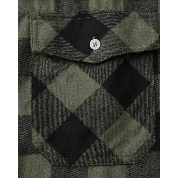 Alimens &amp; Gentle Men's Button Down Regular Fit Long Sleeve Plaid Flannel Casual Shirts