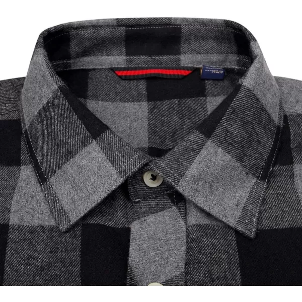 Alimens &amp; Gentle Men's Button Down Regular Fit Long Sleeve Plaid Flannel Casual Shirts