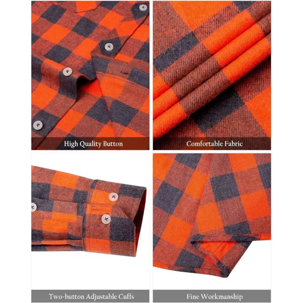 Alimens &amp; Gentle Men's Button Down Regular Fit Long Sleeve Plaid Flannel Casual Shirts
