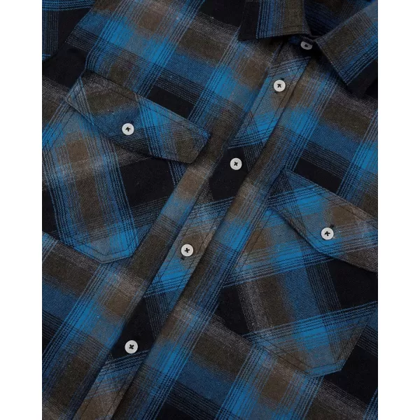 Alimens &amp; Gentle Men's Button Down Regular Fit Long Sleeve Plaid Flannel Casual Shirts