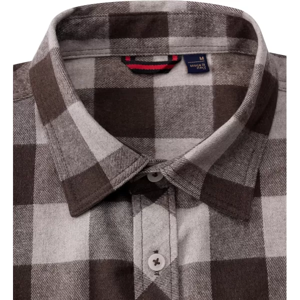 Alimens &amp; Gentle Men's Button Down Regular Fit Long Sleeve Plaid Flannel Casual Shirts