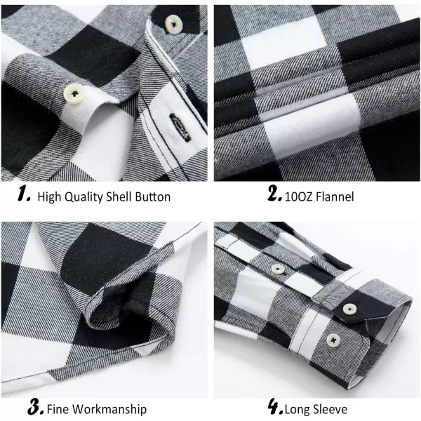 Alimens &amp; Gentle Men's Button Down Regular Fit Long Sleeve Plaid Flannel Casual Shirts