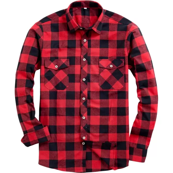 Alimens &amp; Gentle Men's Button Down Regular Fit Long Sleeve Plaid Flannel Casual Shirts