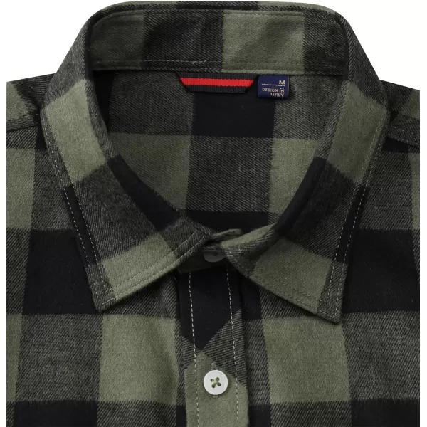 Alimens &amp; Gentle Men's Button Down Regular Fit Long Sleeve Plaid Flannel Casual Shirts
