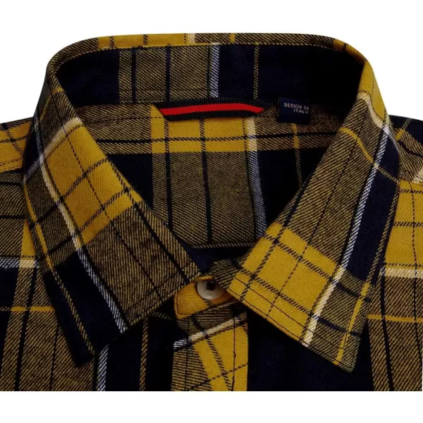 Alimens &amp; Gentle Men's Button Down Regular Fit Long Sleeve Plaid Flannel Casual Shirts
