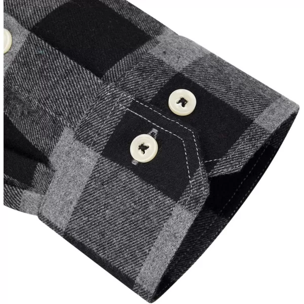 Alimens &amp; Gentle Men's Button Down Regular Fit Long Sleeve Plaid Flannel Casual Shirts